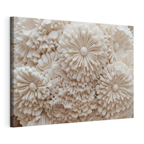 Canvas Schilderijen Groep witte bloemen