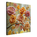 Canvas Schilderijen Delicate bloemen gemaakt van draad