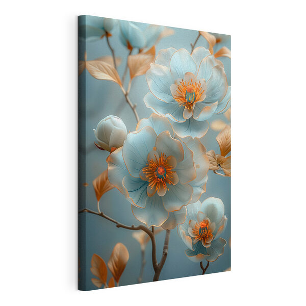 Canvas Schilderijen Elegante bloemen in zachte pasteltinten