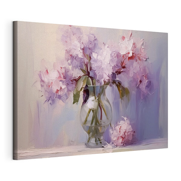Schilderij van bloemen in een vaas Canvas Schilderijen Schilderij van bloemen in een vaas