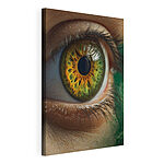 Canvas Schilderijen Sunburst iris, venster naar ziel