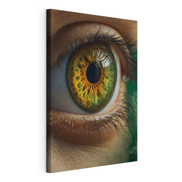 Canvas Schilderijen Sunburst iris, venster naar ziel