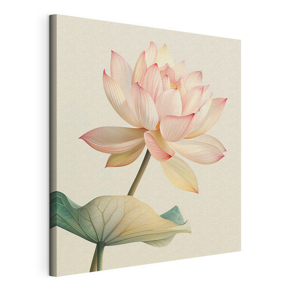 Elegante lotus in zachte pasteltinten Canvas Schilderijen Elegante lotus in zachte pasteltinten
