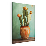 Canvas Schilderijen Cactus in een pot