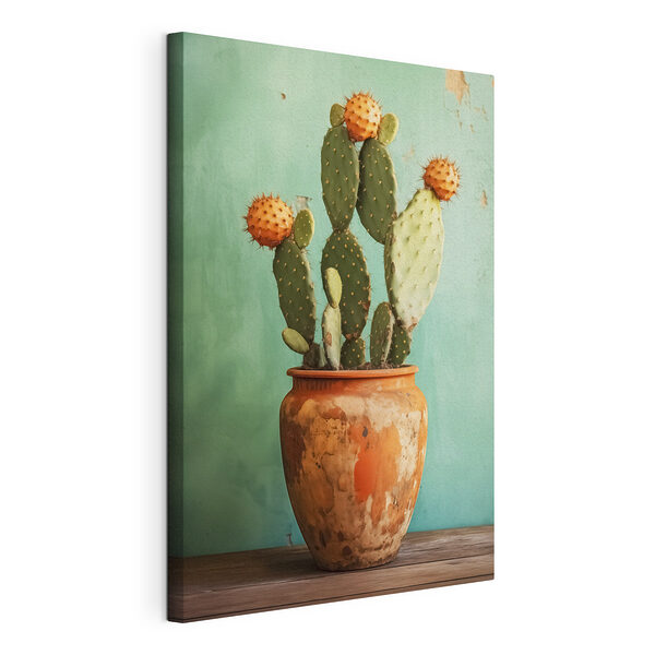 Cactus in een pot Canvas Schilderijen Cactus in een pot