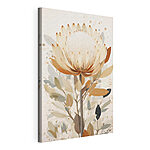 Canvas Schilderijen Bloem met bladeren en bloemblaadjes