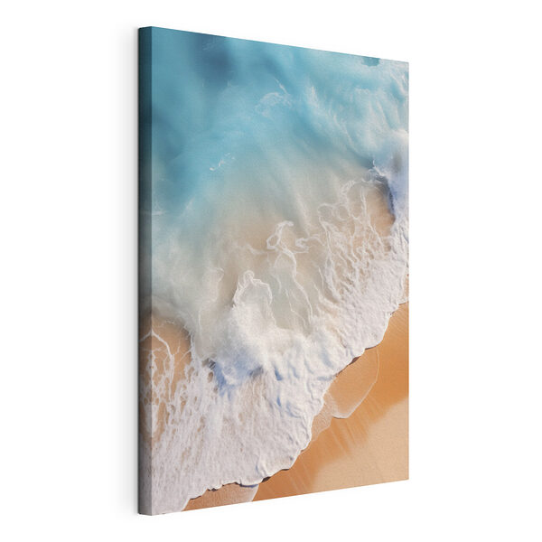 Golven die neerstorten op een strand Canvas Schilderijen Golven die neerstorten op een strand