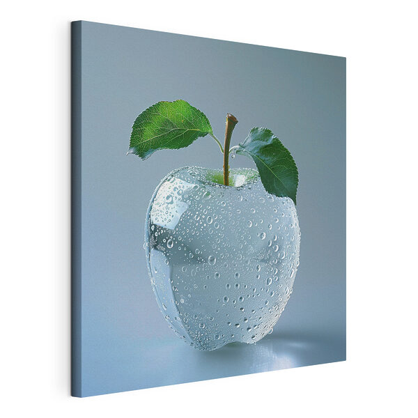Heldere appel met waterdruppels erop Canvas Schilderijen Heldere appel met waterdruppels erop