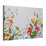 Canvas Schilderijen Schilderij van bloemen en bladeren