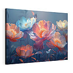 Canvas Schilderijen Groep bloemen met bladeren