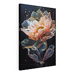 Canvas Schilderijen Verlichte bloei in Midnight Waters