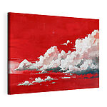 Canvas Schilderijen Rode lucht met wolken