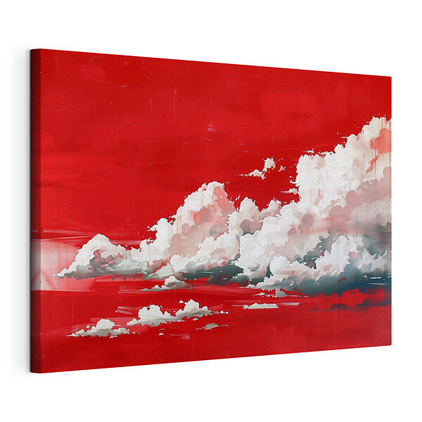 Rode lucht met wolken Canvas Schilderijen Rode lucht met wolken