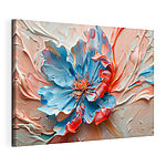 Canvas Schilderijen Blauwe en roze bloem