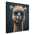 Canvas Schilderijen Lama met zonnebril