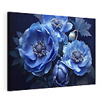 Canvas Schilderijen Groep blauwe bloemen
