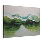 Canvas Schilderijen Schilderij van groene en blauwe golven