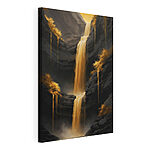 Canvas Schilderijen Waterval in een rotsachtig gebied