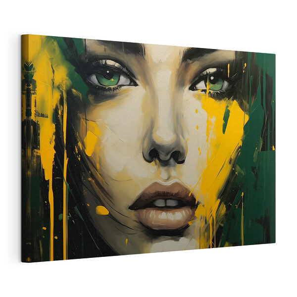 Schilderij van een vrouw’s gezicht Canvas Schilderijen Schilderij van een vrouw’s gezicht