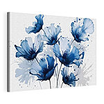 Canvas Schilderijen Groep blauwe bloemen