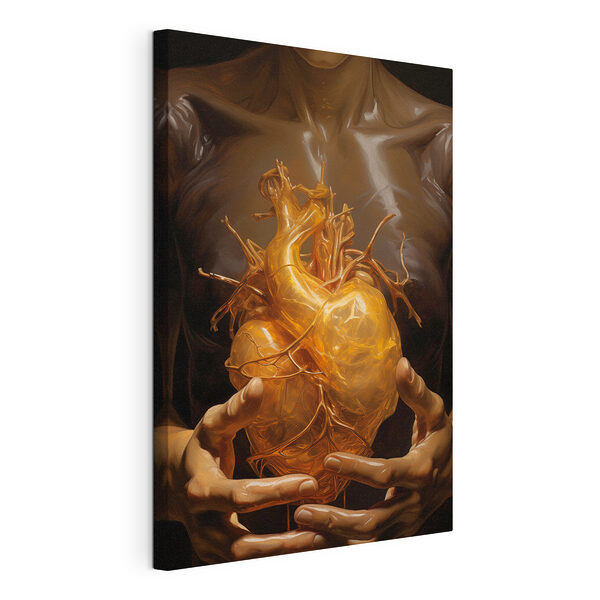 Persoon met een menselijk hart Canvas Schilderijen Persoon met een menselijk hart