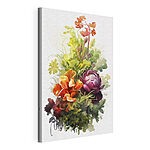 Canvas Schilderijen Boeket van bloemen en bladeren