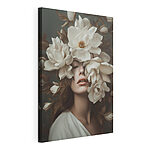 Canvas Schilderijen Vrouw met bloemen rond haar gezicht