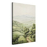 Canvas Schilderijen Landschap met bomen en heuvels