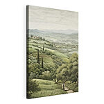 Canvas Schilderijen Landschap met bomen en een huis