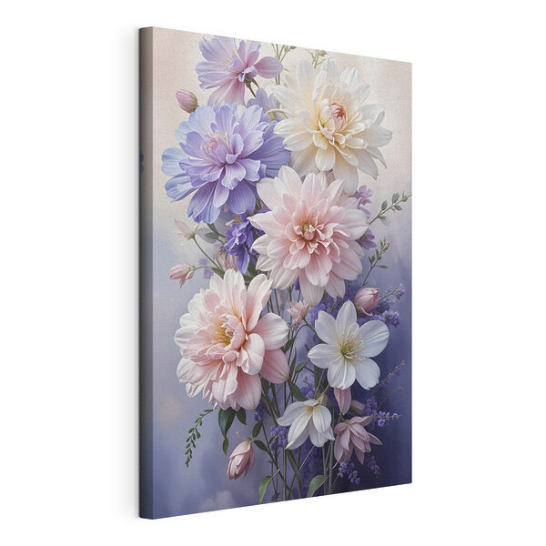 Groep bloemen in een vaas Canvas Schilderijen Groep bloemen in een vaas