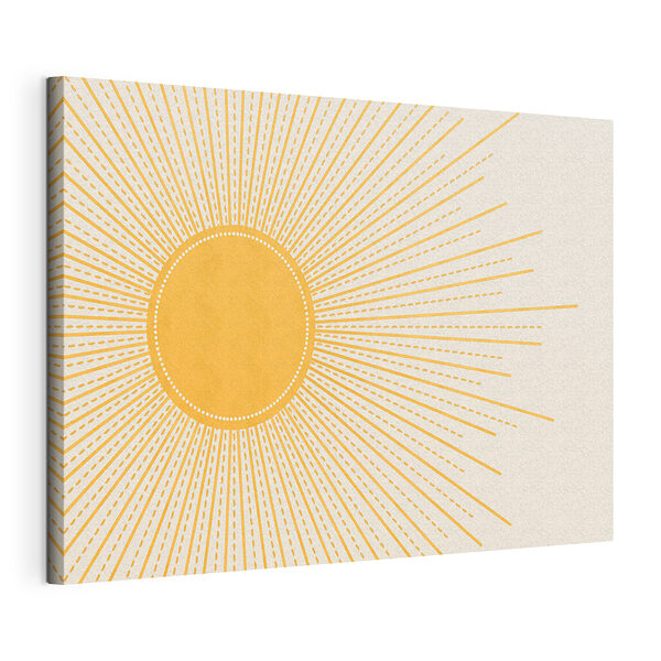 Zon met lijnen en stippen Canvas Schilderijen Zon met lijnen en stippen