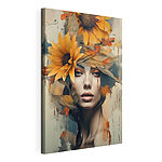 Canvas Schilderijen Vrouw met bloemen in haar haar