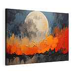 Canvas Schilderijen Schilderij van een maan en vuur