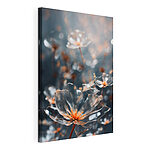 Canvas Schilderijen Transparante bloemen met oranje hart
