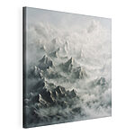 Canvas Schilderijen Bergketen met wolken
