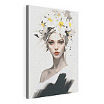 Canvas Schilderijen Vrouw met bloemen in haar haar