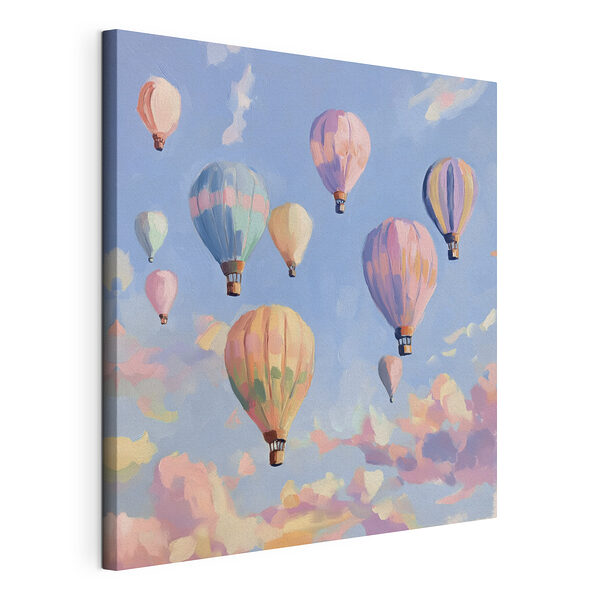 Canvas Schilderijen Groep heteluchtballonnen in de lucht