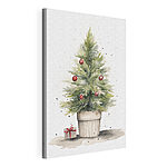 Canvas Schilderijen Aquarel van een kerstboom