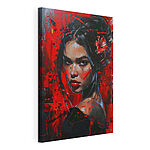Canvas Schilderijen Schilderij van een vrouw met rode verf