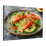 Canvas Schilderijen Bord met eten op een tafel