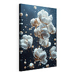 Canvas Schilderijen Delicate katoen bloeit in zachte beweging