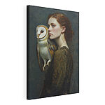 Canvas Schilderijen Vrouw met uil