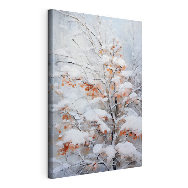 Canvas Schilderijen Boom bedekt met sneeuw