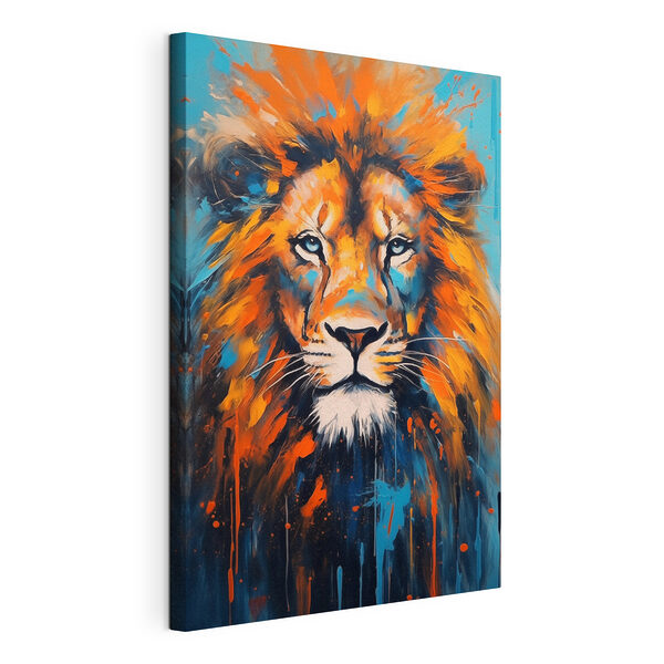 Schilderij van een leeuw Canvas Schilderijen Schilderij van een leeuw