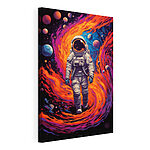 Canvas Schilderijen Een astronaut die door de ruimte loopt