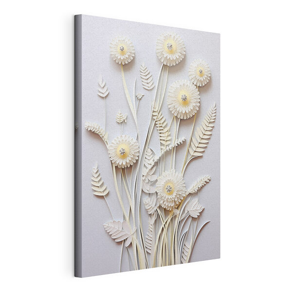 Canvas Schilderijen Knipbloemen van wit papier