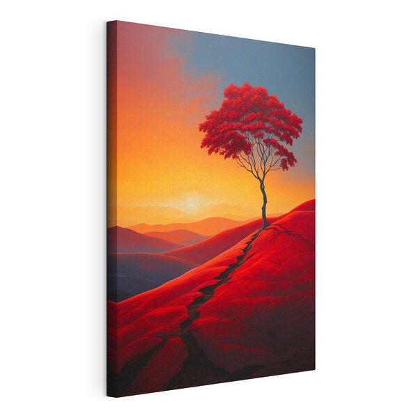 Boom op een heuvel Canvas Schilderijen Boom op een heuvel