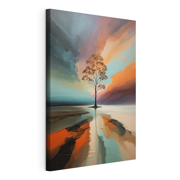 Boom in het midden van een meer Canvas Schilderijen Boom in het midden van een meer