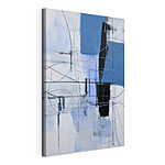 Canvas Schilderijen Schilderij van een blauw en zwart vierkant
