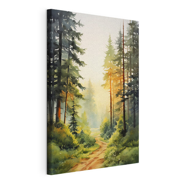 Aquarel van een bos Canvas Schilderijen Aquarel van een bos